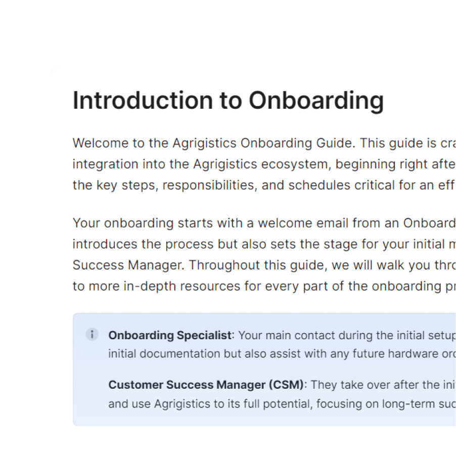Screesnhot of Onboarding Documentation